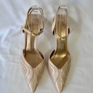 Gianni Bini Fiora Barely Cream Ankle Strap Pointed Toe Heels